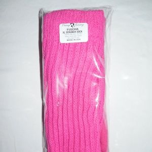 NEW HOOTERS UNIFORM XL LENGTH SCRUNCHIE SOCKS FUSCHIA ONE SIZE